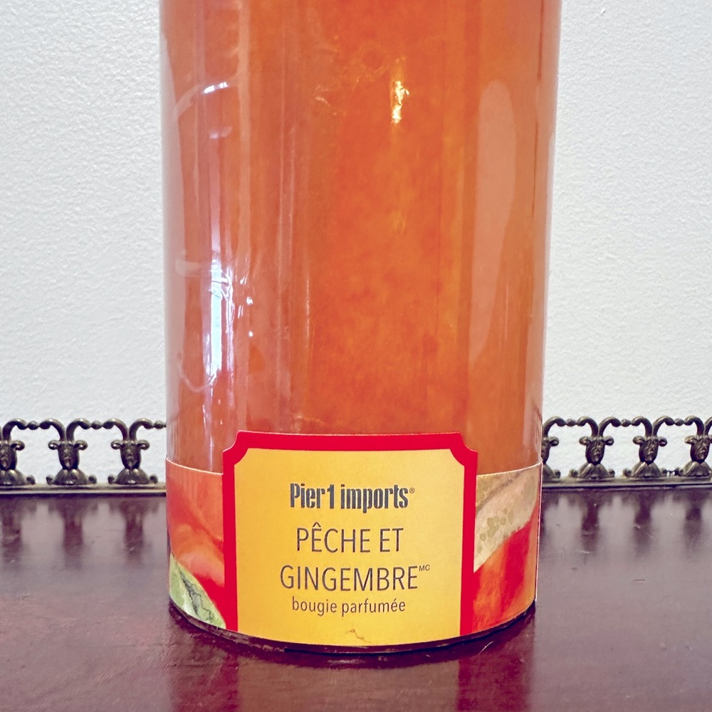 Pier 1 Ginger Peach Pillar Candle